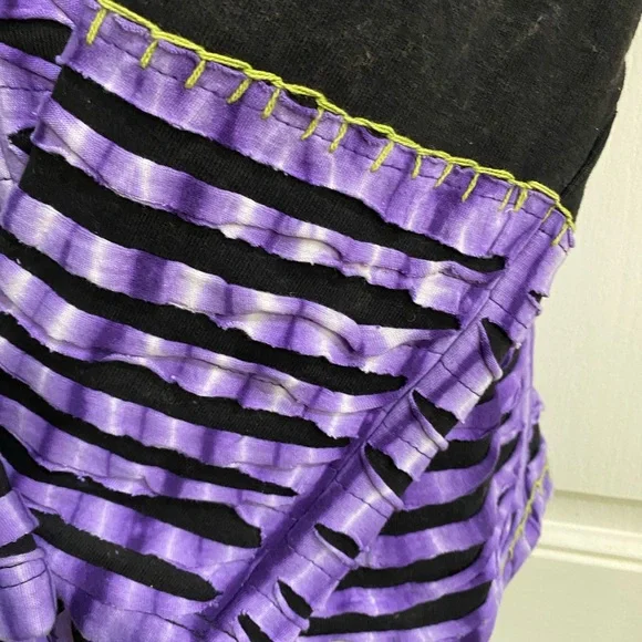 Rising International 100% Cotton Razor Hoodie. Purple tie dye front and full zip - Picture 3 of 9